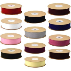 Tubayia 12 Rolls 5 Yards Velvet Ribbon Ribbon Ribbon for Gift Wrapping Wedding Decoration 25 mm