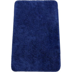 Brandsseller Bathroom Rug 70 x 120 cm Bath Mat Bath Mat Rectangular Chenille Non-Slip Absorbent Machine Washable - Blue