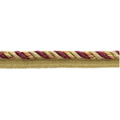 DecoPro Multi colored 10mm Auburn, Wine, Beachwood, Camel Gold Cord With Sewing Lip|Style# 0038MLT|Color: Flambe - PR02|Sold by the Yard (1 Yard = 91cm / 3ft / 36