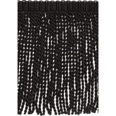 DecoPro Traditional Bullion Fringe Trim with Chic Knitted Head, Pure Black, 36