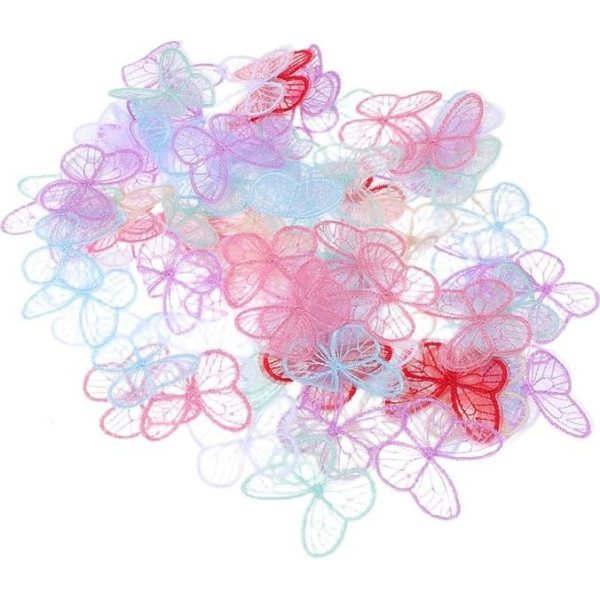 Veemoon 100 Stück Bestickte Schmetterling-spitzenapplikationen Handgenähte Spitzen-patches für Hochzeitskleider Diy-bekleidungsdekoration Vielseitig für Jacken Taschen Hemden