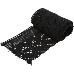 Spitzenband-Baumwollfaden, 10 Yards Exquisites Dekoratives Zubehör, 10 Yards Spitzenwebband Gefüllt Dekorativ, DIY-Nähhandwerksbedarf, Spitzennähen-Basteldekorationen (Schwarz)