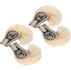 OSALADI 4stücke Schulterquasten Für Jacken Metall-epauletten Mit Fransenbesatz Und Nietendesign Modische Schulterstücke Für Kostüme Und Steampunk-outfits