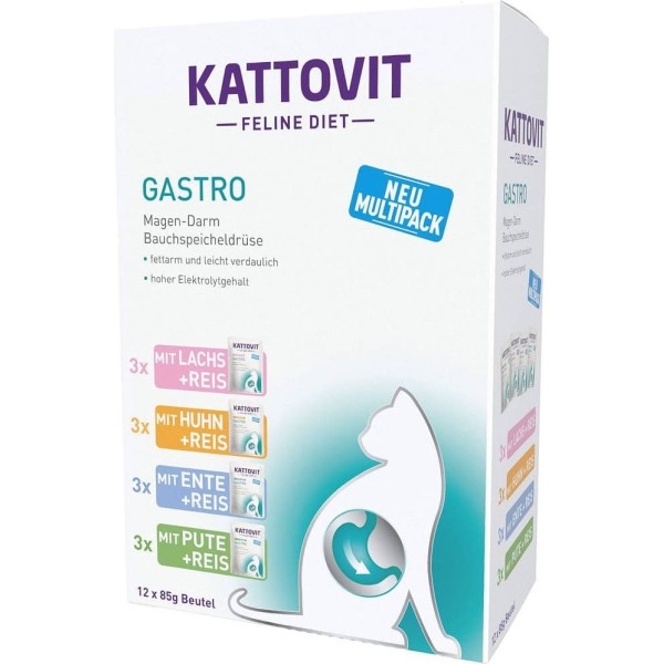 Kattovit gastro komplekts gremošanas sistēmai 12x85g kaķiem