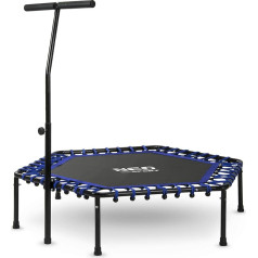 Neo-Sport Fitness Trampoline Small with Height-Adjustable Handle Mini Jumping Trampoline Adult Diameter 127 cm up to 100 kg Mini Trampoline Indoor Outdoor