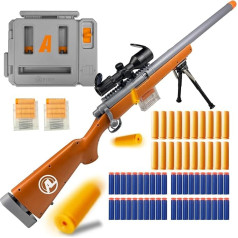 AGM MASTECH M24 Soft Foam Toy Gun, Ejecting Cartridge Sleeve Design, Upgraded Rifle Scope, Dart Loader, 40 Soft Foam Darts, 20 Cartridge Sleeves, 2 Magazines
