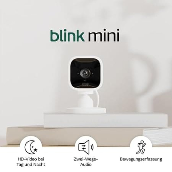 Blink Mini | Compact indoor plug-in smart security camera, 1080p HD video, motion detection, Works with Alexa | 2 Cameras