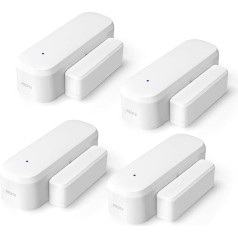 Pack of 4 Door Window Contact Smart Home, Zigbee Window Sensor Tuya, Wireless Home Security Alarm System for Smart Radiator Thermostat Home, Garage, Compatible with Alexa and Google Home