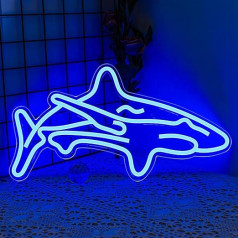 Shark LED Light Advertisement for Bedroom, Blue Light Signs, Wall Decoration, Acrylic, Unique Night Light for Boys, Gifts, Living Room, Bar, Party Accessories