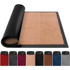 BLADO Washable Door Mats Indoor/Outdoor Easy Clean Heavy Duty Door Mats Indoor Large Barrier Rubber Door Mat Non Slip 60cmx90cm, Beige