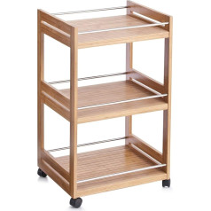 Zeller 13591 Bathroom Storage Trolley Bamboo/Metal 45.7 x 38 x 76