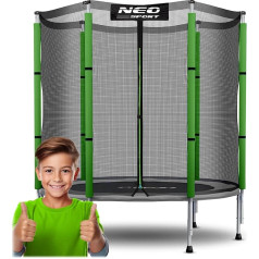 Neo-Sport Trampoline for Children Outdoor Garden with External Safety Net 140 cm 4.5 ft Black Green