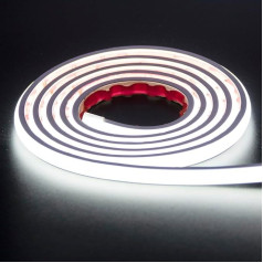 pcning 2 m COB LED Strip Self-Adhesive 230 V Direct Connection Very Bright IP67 Waterproof, 2 Metres Flexible LED Strip Cool White Light Strip (Cool White, 2)