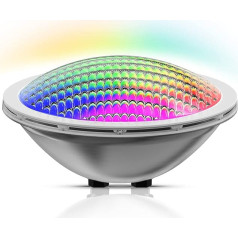 LyLmLe LED Pool Lighting PAR56 30 W Pool Lamp LED Underwater RGB Colour Changing Multicoloured 316L Stainless Steel IP68 Waterproof Pool Headlight On/Off Switch 12 V AC (No Remote Control)
