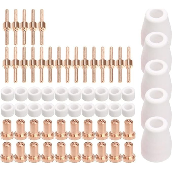 ATooi 65Pcs Plasmaschneider Spitze Elektroden & Düsen Kit Verbrauchsmaterial Zubehör Für PT31 CUT 30 40 50 Plasmaschneider Schweißwerkzeuge