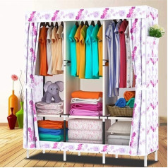2 Seitentaschen und 3 Kleiderbügelstangen, einfach zu montieren, verwendet im Schlafzimmer, Garderobe, Kleidung, Schuhe, Spielzeug, G/H