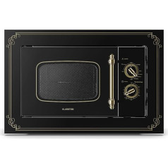Klarstein Victoria 20 Built-in Microwave - Retro, 20 L, 800 W Microwave / 1000 W Grill Power, 3 Combination Functions, Stainless Steel, Includes Mounting Frame, Black