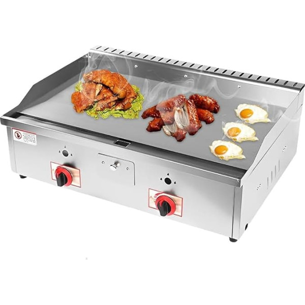 Kommerzielle Gas-Grillplatte, Edelstahl, strapazierfähig, flache Oberseite, Grill für Restaurant und Outdoor-Küche, mit einstellbarer Temperatur