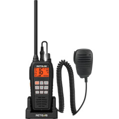 Retevis RM15 VHF Marine Walkie Talkie IP68 with Microphone, 2000 mAh Battery, Floating, Vibration, 88 Channels, VHF Marine Radio Handheld Radio with Speaker for Boating (Pack of 1)