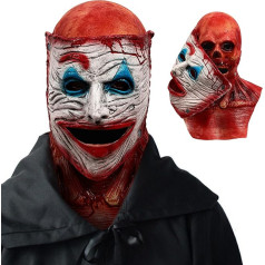 Double Layer Magnetic Scary Masks for Halloween, Clown Full Face Mask Made of Latex, Removable 3D Clown Mask, Skull Face as Decoration for Masquerade Balls and Cosplay Props