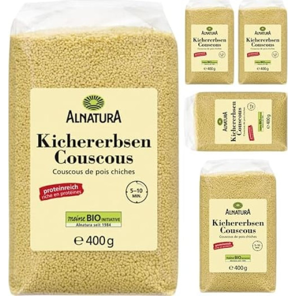 With Pufai Grocery, Alnatura Chickpeas Couscous 400 g x 5 Pieces