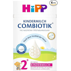 HiPP Milk Food Combiotic Children's Milk Organic Combiotics 2+, Pack of 4 (4 x 600 g)