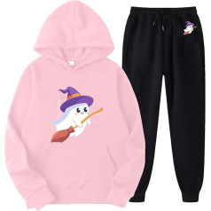 Women's Sweatsuit, Hooded Top and Sweatpants, Hoodie Suit, Halloween Printed Tracksuit Set, Cap, 2-Piece Tracksuit Set, Loose Casual Loungewear Outfits, Fashion, Halloween, Sports Set, Running