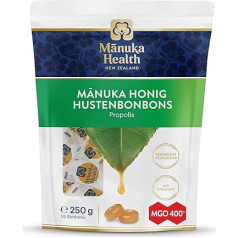 Manuka Health - MGO 400 + Propolis 250 g - 100% Pure from New Zealand with Certified Methylglyoxal Content and Vitamin C Sweets