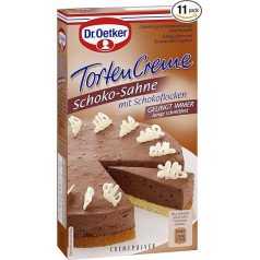 Dr. Oetker Chocolate Cream Cake Cream, Pack of 11 (11 x 170 g), Cream Powder for Cake Cream with Chocolate Flakes and Low-Fat Cocoa Powder, Successful Preparation of Cake Creations