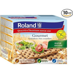 Roland Crispbread Oats - Gluten Free, Vegan, Pack of 10 (10 x 230 g)