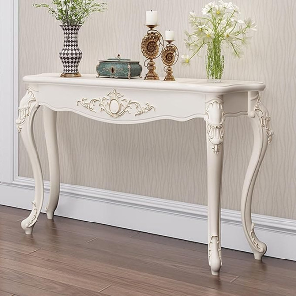 Zjhahjy Vintage Entry Console Table Victorian Style Entryway Hallway Foyer Sofa Table with Legs Decorative Furniture Elegant Display (Size : 120 x 34 x 86 cm)