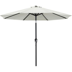 Abccanopy Outdoor Parasol with Water-Resistant Covering, Garden Parasol, Market Umbrella, 270cm, light beige