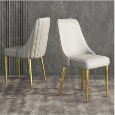 ‎Wigselbl WIGSELBL Mid-Century Faux Leather Dining Chairs Modern Desk Comfortable Side Chair with Gold Legs for Living Room Padded Accent Armless Leisure Kitchen
