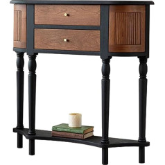 Lyxxjrybhd Konsolentisch für Den Eingangsbereich, Konsolentisch Schmal Mit 2 Schubladen Und Offenem Regal, Sofatisch für Büros, Flure, Foyers, Langlebig(51.1in/130cm)