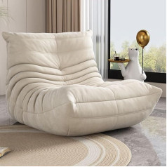 Zjhahjy Bean Bag Chair Foam Sofa Soft Suede Fabric Cover Lounge Chair Lazy Floor Memory Sofa Couch Armless Fireplace Chair for Living Room Corner Bedroom Salon Office Reading Book
