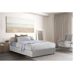 ‎Talamo Italia Talamo Italia - Anna White Faux Leather Double Bed - 100% Made in Italy - Front Opening + Mattress 120 x 190 cm