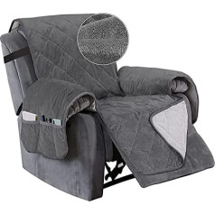 ‎Taixint TAIXINT Armchair Protector for TV Chair, Relaxing Chair with Pockets, Armchair Cover, Waterproof Chair Protector for Dogs, Pets (23 Inches), Grey)