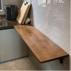 Hpirfye Wandk lapptisch aus Holz，werkbank klappbar，wandklapptisch küche，Starke Tragfähigkeit, mehrere Größen erhältlich, platzsparend, geeignet für Wohnzimmer, Küche und Schlafzimmer(100 * 30cm)