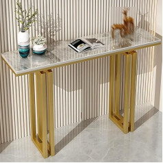 Lyxwgrzd Console Table, Console Table with Metal Legs, Sofa Table with Storage Space, Foyer Table for Living Room, Hallway, Office (Grey, 80 cm / 31.4 inches)