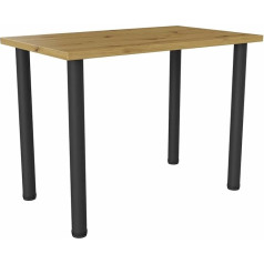Platan Room Boston Dining Room Table, 80 x 60 cm, 100 x 60 cm, Dining Table, Kitchen Table, Office Table, Desk, Small Table, Computer Desk, Artisan Oak, White (Artisan with Black Legs, 100 x 60 cm)