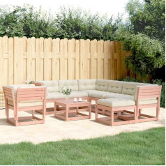 ‎Homgoday Homgoday 8-teiliges Gartensofa-Set mit Kissen aus massivem Douglasien-Holz, Outdoor-Sofas für den Garten, Gartenmöbel-Set für den Außenbereich, 1 Stück
