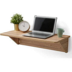 Gshupiou Wandmontierter Klapptisch，Schwebender Hängetisch Faltbarer, unsichtbarer, schwebender Laptop-Schreibtisch, hölzerner Arbeitstisch, Küchentisch, platzsparendes Büro(80cm)