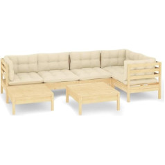 ‎Enshey Stylish Corner Sofa Set - Cream White Couch with Solid Pine Furniture | Modular Sofa Set with Padded Outdoor Relaxation Cream