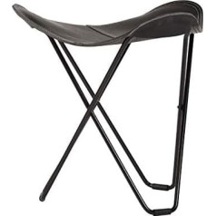 Cuero Design Flying Goose Pampa Stool, Leather, Black/Black, 48 cm