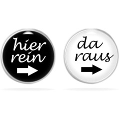 Miss Lovie ® Funny Earrings Women's Earrings Here Rein Da Raus Men Funny Stud Earrings Women's Cabochon Stainless Steel Black Silver Funny Gifts