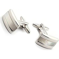 AmDxD 1 Pair of Men's Shirt Cufflinks Made of Top Quality Stainless Steel Silver Elegant for Men Wedding