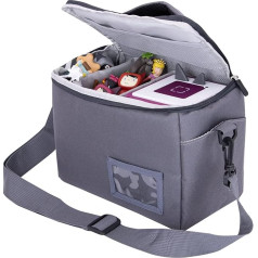 Children's Luggage Bag Lots of Space for Toniebox Figures Tigerbox Transport Film Audio Figures Music Boxes Music Cube Charger Headphones Tigercard Ideal for Tonie Starter Set (Grey Polyester)