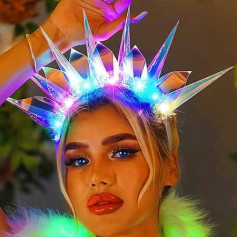 Fashband Luminous Headbands, LED Crown Headbands, Goddess Laser Hair Bands Christmas Party Festival Hair Accessories for Women and Girls
