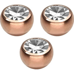 PIERCINGLINE Titanium Screw Ball Set, Crystal, Replacement Balls, Choice of Colours and Sizes