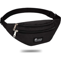 Lebexy men's bum bag , women’s waist bag, black chest bag, waterproof running belt, mobile phone bag, sports money belt, for hiking